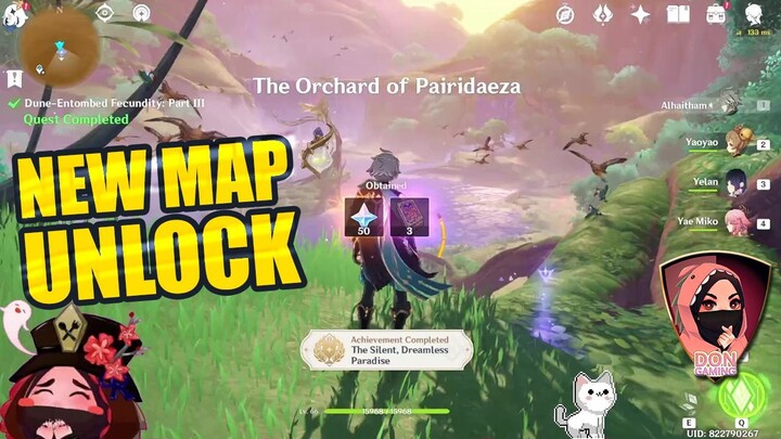 GENSHIN 3.4 THE NEW MAP UNLOCK !! The Orchard of Pairidaeza