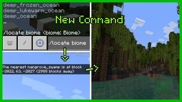 Minecraft PE 1.19.10.23 Build 4 ในที่สุดคำสั่งใหม่ /locate biome