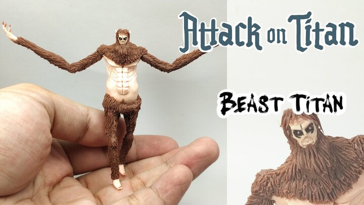 Beast Titan - Attack on Titan[Shingeki no Kyojin] - Polymer Clay Tutorial 🙈🙉⚾