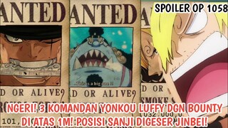 SPOILER OP 1058 TERBARU - RESMI! ZORO, JINBEI & SANJI MNJD KOMANDAN YONKOU! POSISI SANJI TERGESER!