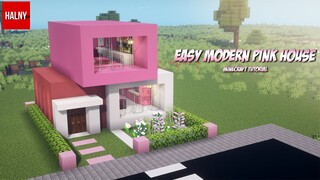 Easy pink modern house in Minecraft