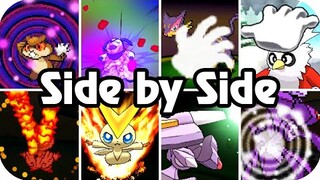 Pokémon B/W Vs. X/Y Games : All Legendary Signature Moves (Side By Side)