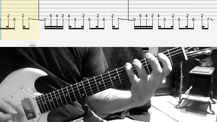 [AC/DC] Iron Man's theme song "Back in Black" guitar teaching with sheet music, blowing up the audie