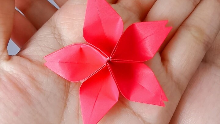 How to Make a Red Origami Flower | Easy Paper Craft Tutorial 🌹