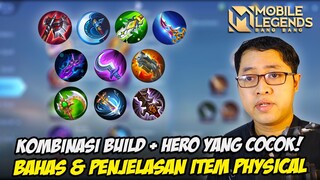 PENJELASAN ITEM PHYSICAL ATTACK MOBILE LEGEND ❗ BUILD PHYSICAL PEN + LIFESTEAL & HERO PHYSICAL MLBB