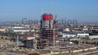Construction Time Lapse SOCAR Tower, SOCAR Administrative building, SOCAR-ın yeni inzibati binası