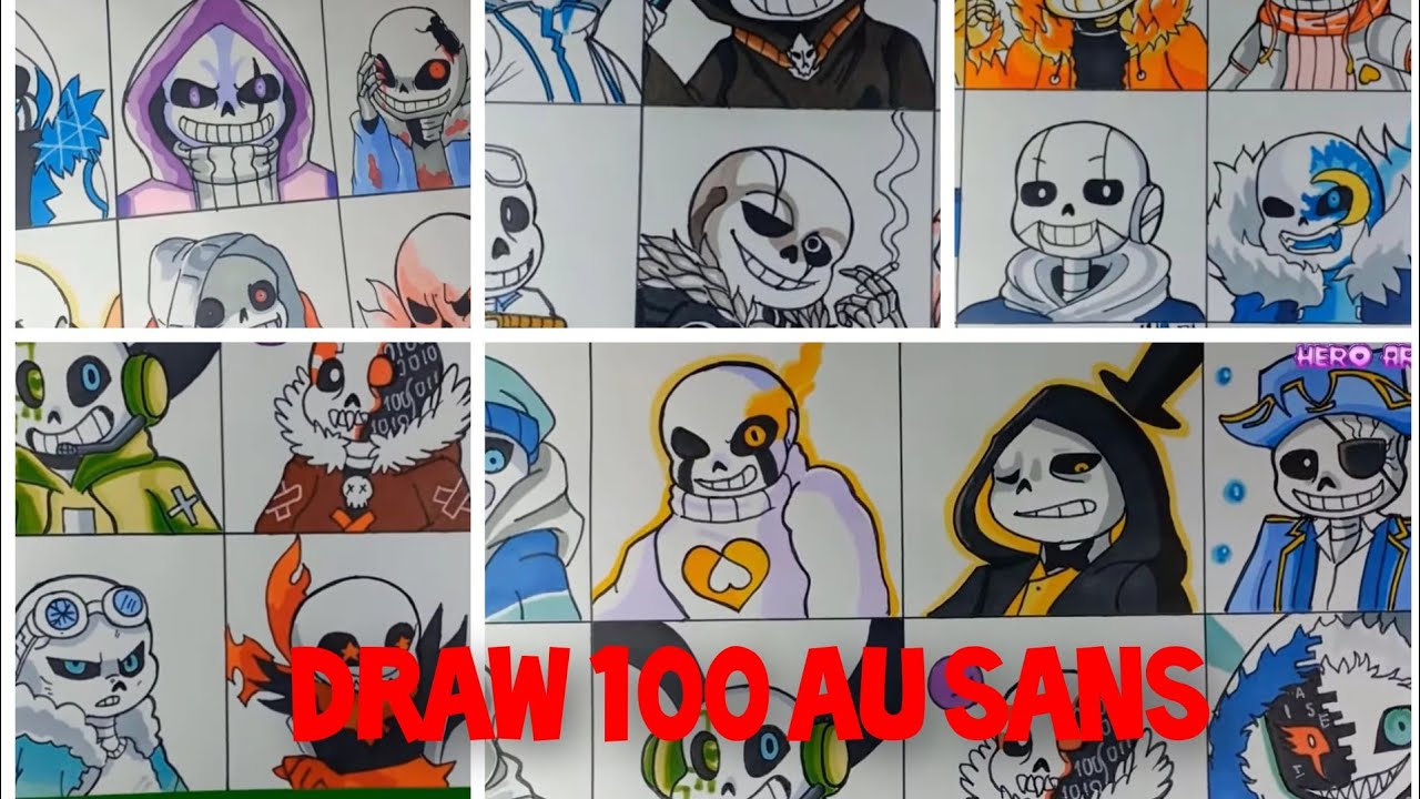 LIVE - All Undertale Au's Sans Versions DRAWING 