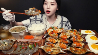 [Mukbang TV] - Ghẹ ngâm tương + tôm ngâm tương + cơm + trứng| ASRM