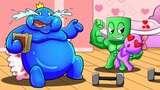 Rainbow Friends Green x Pink Kiss | Blue Sad Story | Roblox Rainbow Friends Animation