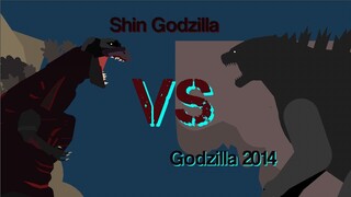 Shin Godzilla Vs Godzilla 2014 - Stick Nodes Godzilla/Kaiju