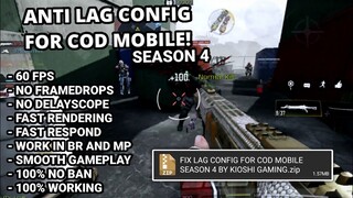 FIX LAG CONFIG FOR CALL OF DUTY MOBILE SEASON 4 | LOW-MAX 60FPS | FIX LAG COD MOBILE | KIOSHI