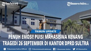 Sosok Mahasiswi FISIP UHO Baca Puisi 'Tragedi 26 September 2019' di Kantor DPRD Sulawesi Tenggara