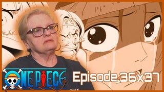 WHICH ONE OF YOU IS ARLONG? | Grandma Reacts to One Piece Episode 36 and 37