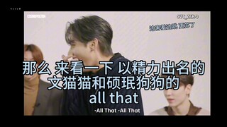 文猫猫和硕珉狗狗的all that 越害羞越想看😍  橘子：正好是次人中以精力出名两只