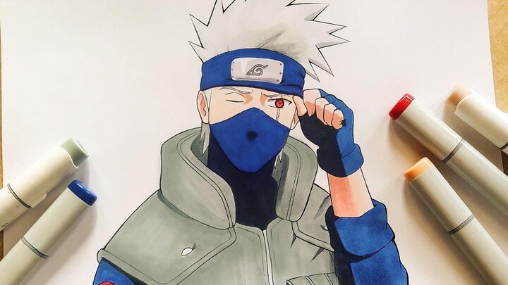 วิธีการวาด Kakashi Hatake - การสอนทีละขั้นตอน นารูโตะ