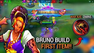 WAR AXE 2 MINS, COMPLETE GUIDE, ROTATION AND BUILDS | BRUNO BEST BUILD 2021 - MASTER BODAK MLBB