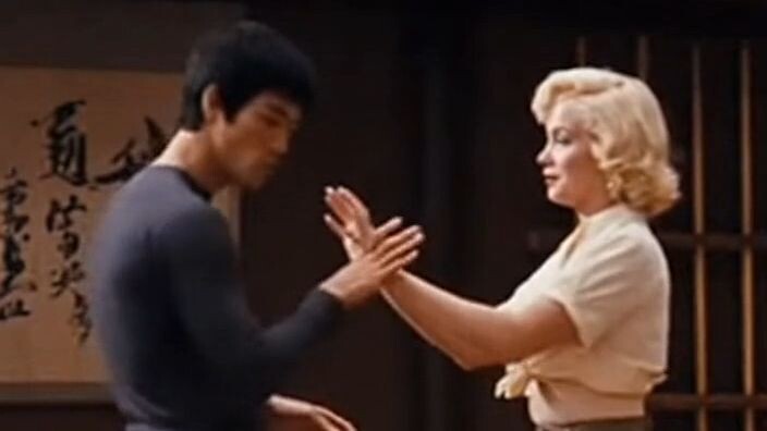 Bruce Lee trains Marilyn Monroe