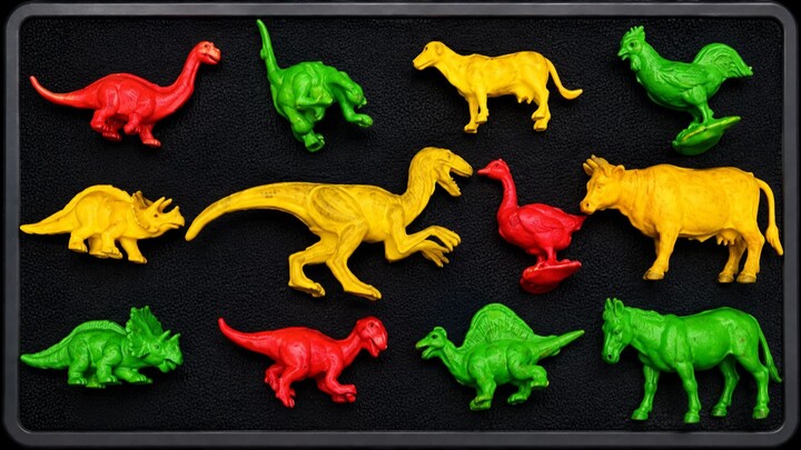 Dirty Toys Cleaning dinosaur, cow, roaster, goose, bull, donkey, monkey