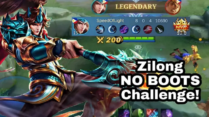 CHALLENGE ACCEPTED!! ZILONG NO BOOTS CHALLENGE BY LODI INUYASHA! MOBILE LEGENDS! TRUEPA GAMING