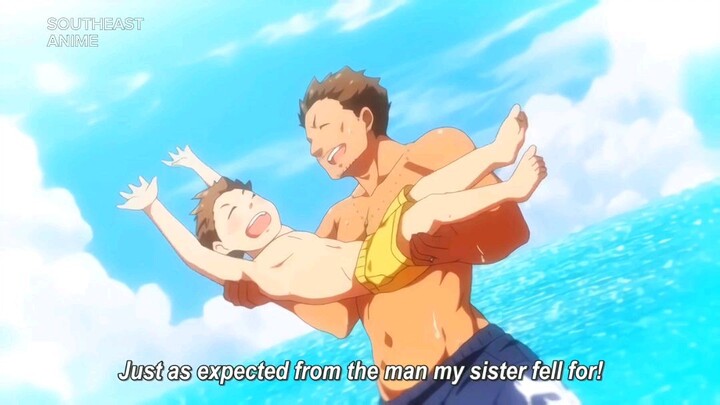 After that, his older sister cheered him on near the rock 😏