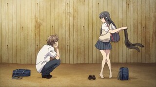 "Girls taking off stockings are very sexy" "Asshole, Sakuta!"