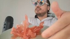 ASMR BIRD SHAPED STRAWBERRY CANDY ART (EATING SOUNDS)