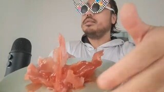 ASMR BIRD SHAPED STRAWBERRY CANDY ART (EATING SOUNDS)