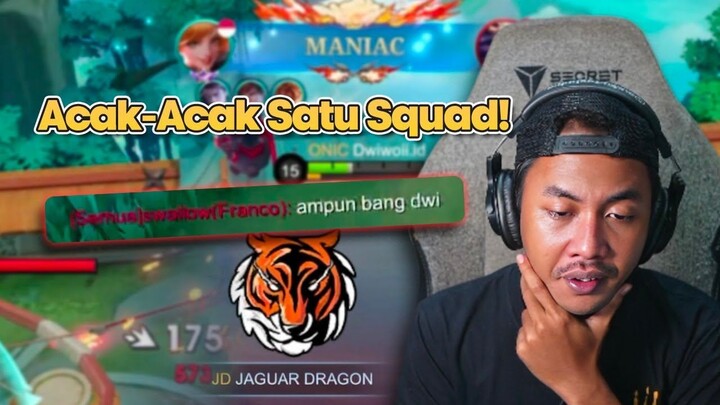 NGACAK-NGACAK SATU SQUAD LAGI❗️2 GESEKAN LANGSUNG MENINGGOY - Mobile Legends