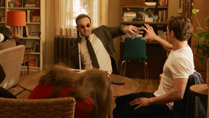 Spider-Man: Peter shuddered... Daredevil: I'm faster than you, why are you so excited?