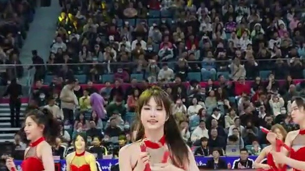 The game version of the 100-person cheerleading team with nunchakus is here #WCBAAllStars #TheRedChe