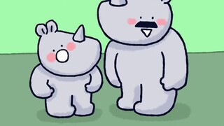 [Little Spear Zoo] The little rhino has grown up, but not grown up.