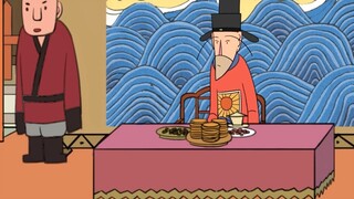 Seorang pria malah menyuruh anaknya memanjat Istana Langit dengan tali untuk mencuri buah persik aja