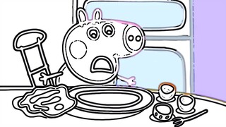 Happy Pink Pig Family-what breakfast they eat?