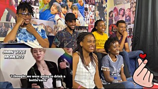 Africans show their friends (Newbies) jimin being goofy on vlive