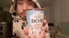 ASMR EATING SKYR COCONUT YOGHURT