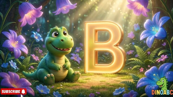 ABC自然拼读 Phonics Song 🐻🐝 Learn Letter B with Dino | 蝴蝶·蜜蜂·小熊