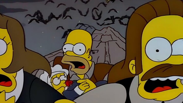 The Simpsons: Marge is forced to jump off a cliff after being discovered to be a witch