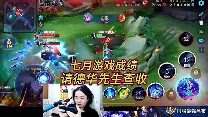 Lü Dehua’s July Game Performance Summary: Baili Xuan Ce Accounted for 3.8% of the Team’s Total Damag