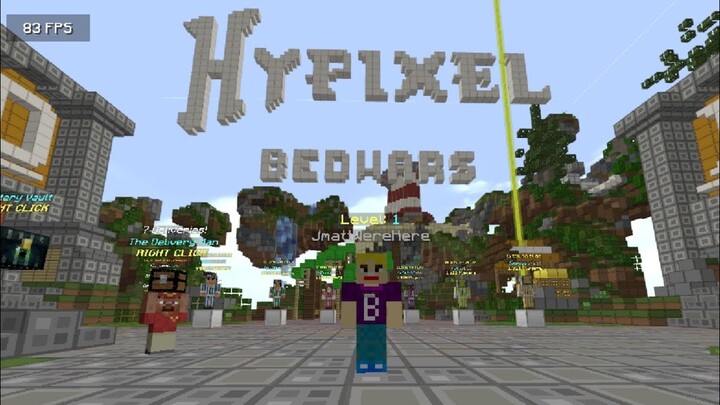 First time playing in hypixel but I met a hacker 😱😂😵 (Minecraft JAVA)