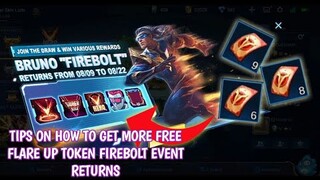 How to get more free flare up token Bruno Firebolt event return in Mobile Legends 2021