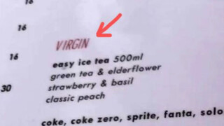 The word "Virgin" is surprisingly appearing on foreign drink menus! But it doesn't mean what you thi