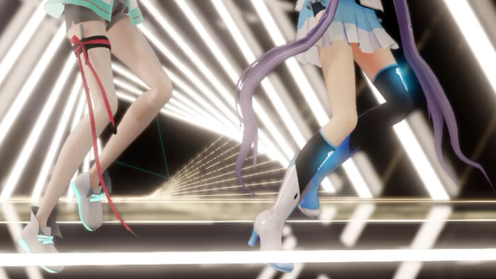 【MMD】Chinese V family three people hot dance we are the brightest star tonight! WAVE - 花たん