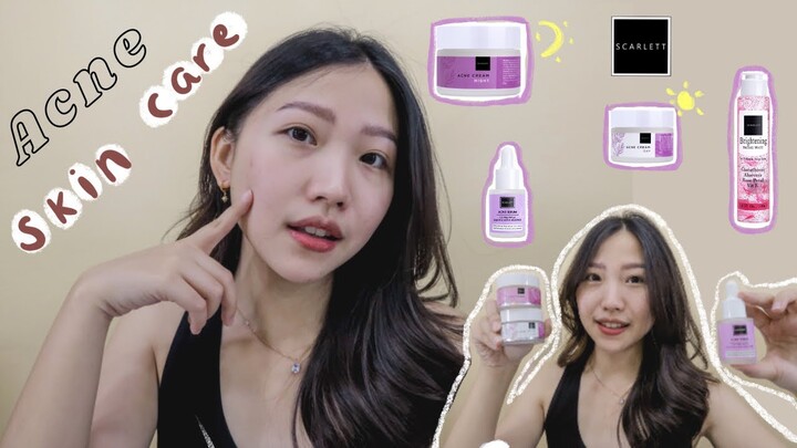 SKINCARE ROUTINE for ACNE 😶‍🌫️✨ Full Brand Lokal! / Skin Care untuk Kulit Beruntusan dan Jerawat