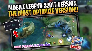 OPTIMIZE VERSION 32BIT MOBILE LEGENDS LATEST UPDATE!! Best For Lowend Devices (1