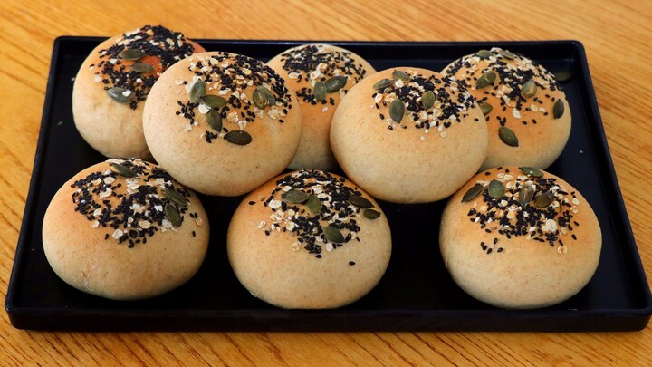 【ขนมปังธัญพืชโฮลวีต】อาหารทดแทนสุดฮิตทำเองที่บ้าน ไร้น้ำ ไร้น้ำมัน ไร้น้ำตาล หอมกลิ่นข้าวสาลีเข้มข้น 