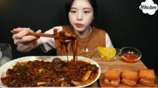 Mì tương đen hải sản cay phần 5 #mukbang
