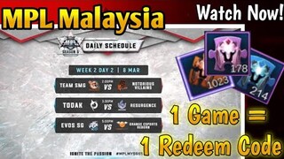 Redeem Code/MPL-Malaysia Live Stream