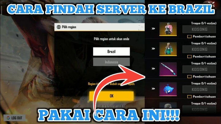 CARA PINDAH SERVER / REGION FREE FIRE TERBARU APRIL 2021!!! AUTO JADI SULTAN DADAKAN