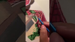 painting ghibli scenes ✨ “Howls moving castle”~after 6 hrs but it’s worth it and I love the result.