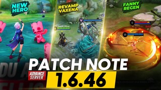 REVAMP VEXANA, FANNY BUFF, NATAN NERF, DYRROTH BUFF | NEW HERO MELISSA | PATCH NOTE 1.4.46